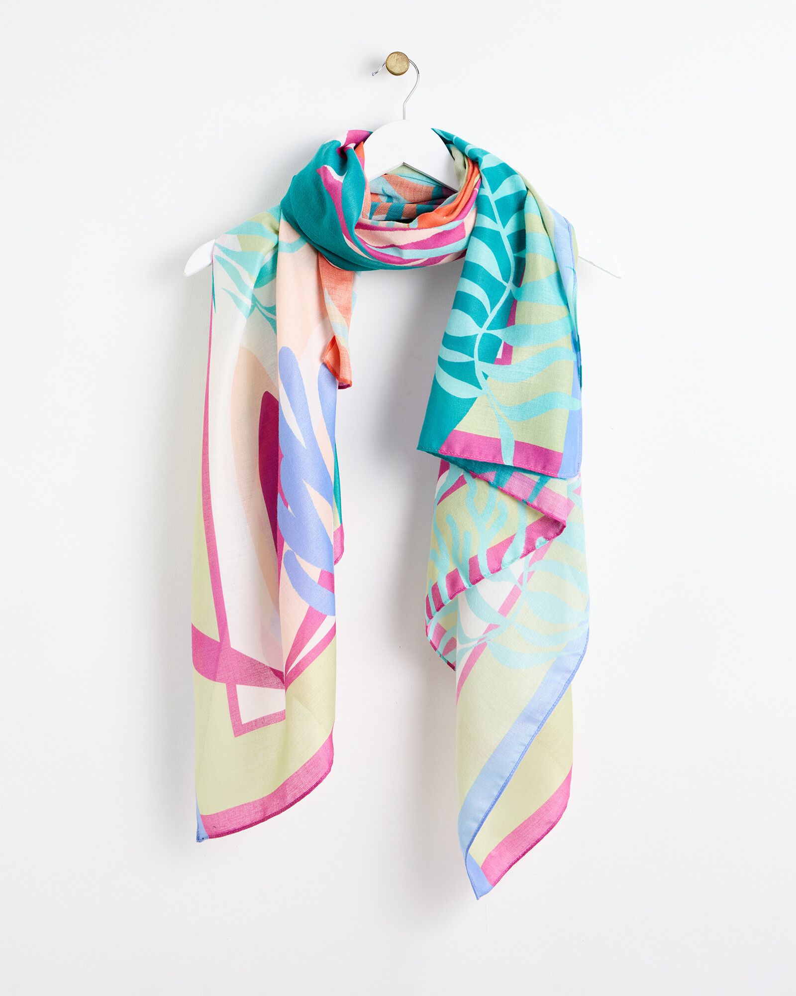 Abstract Mermaid Green Lightweight Scarf | Oliver Bonas