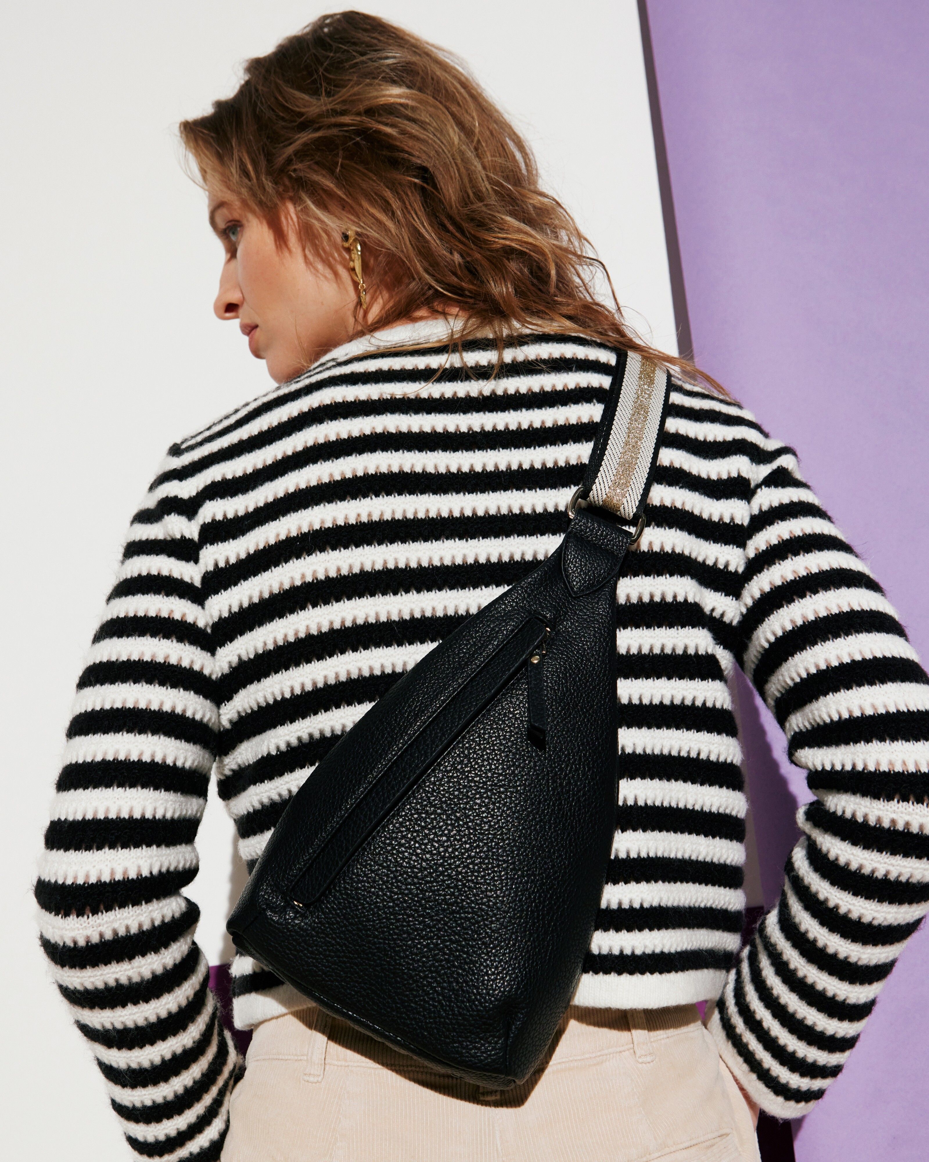 Brooke Black Crossbody Belt Bag | Oliver Bonas