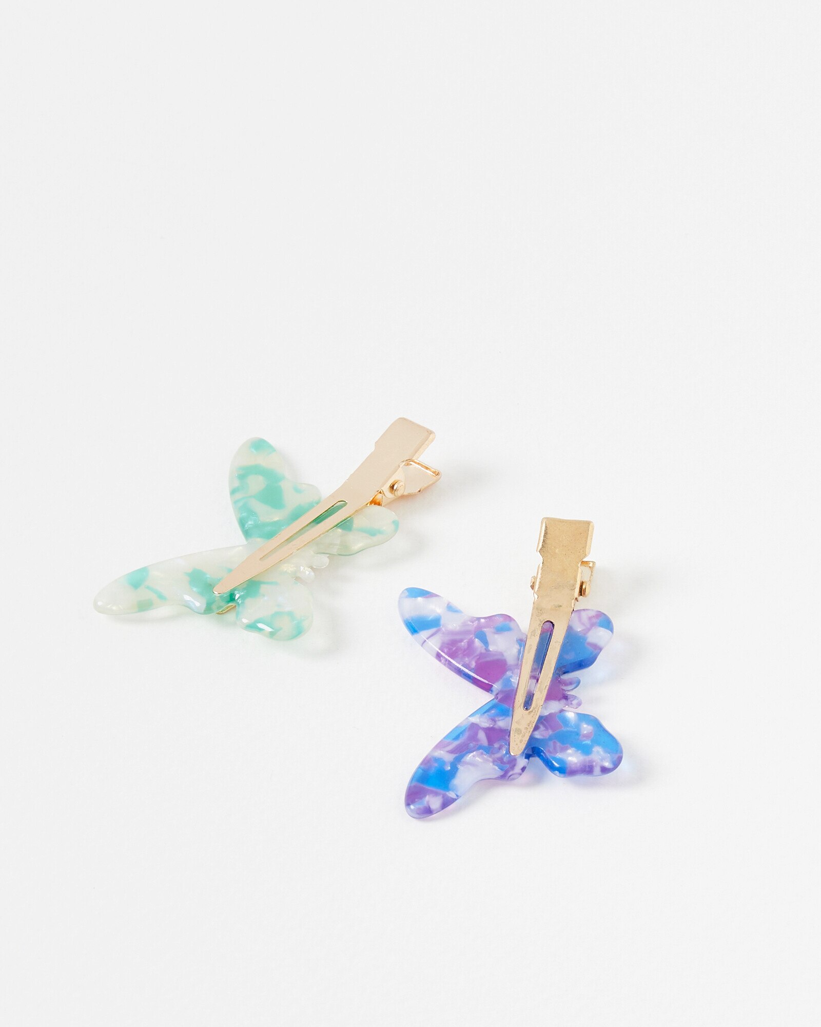 Butterfly Resin Hair Clips Pack of Two | Oliver Bonas