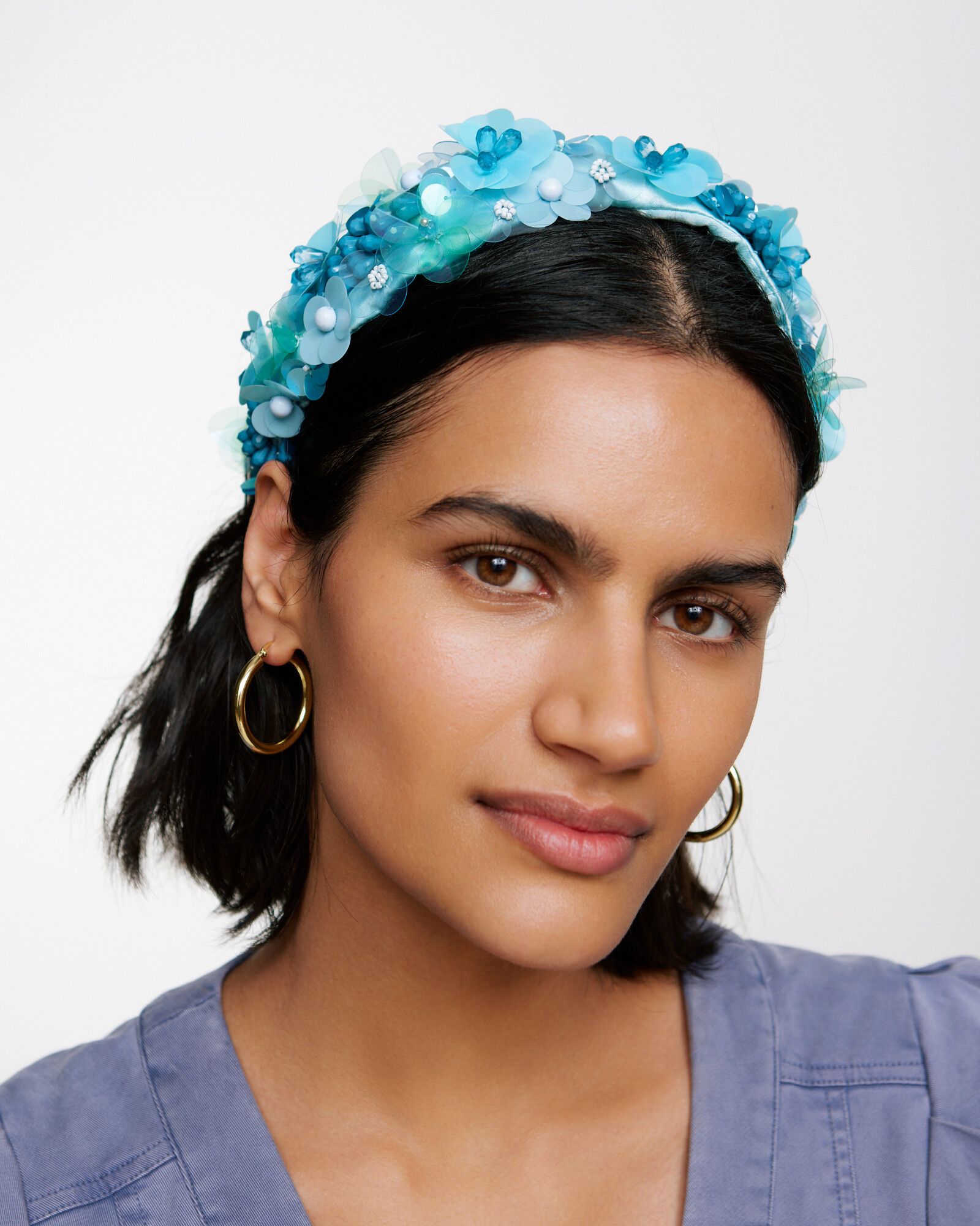 Magnolia Flowers Blue Knot Headband | Oliver Bonas