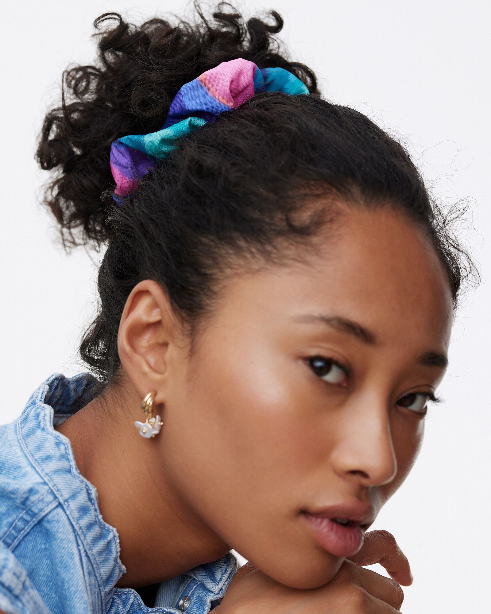 Tina Blue Tidal Wave Scrunchie | Oliver Bonas