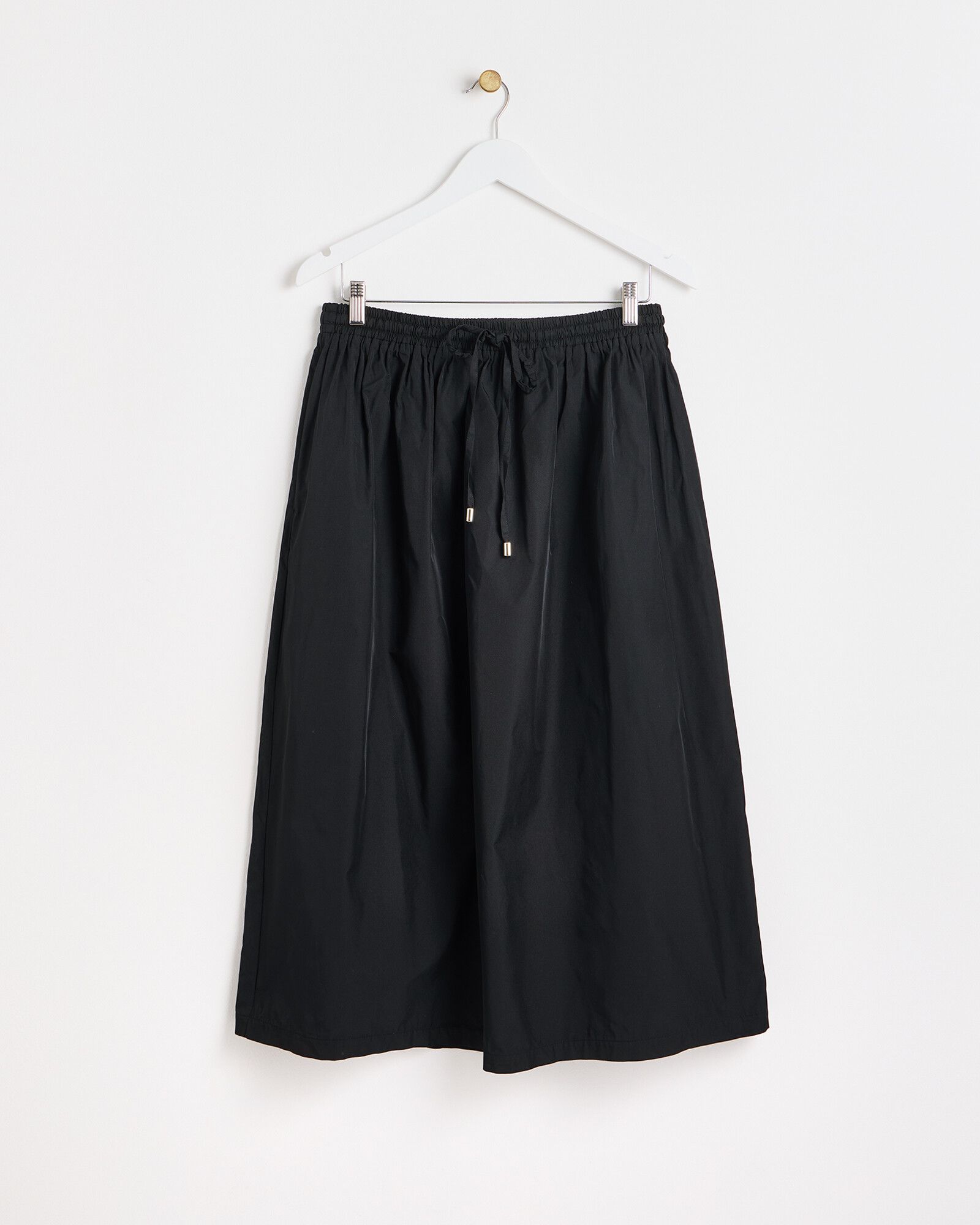 Black Tie Waist Midi Skirt | Oliver Bonas