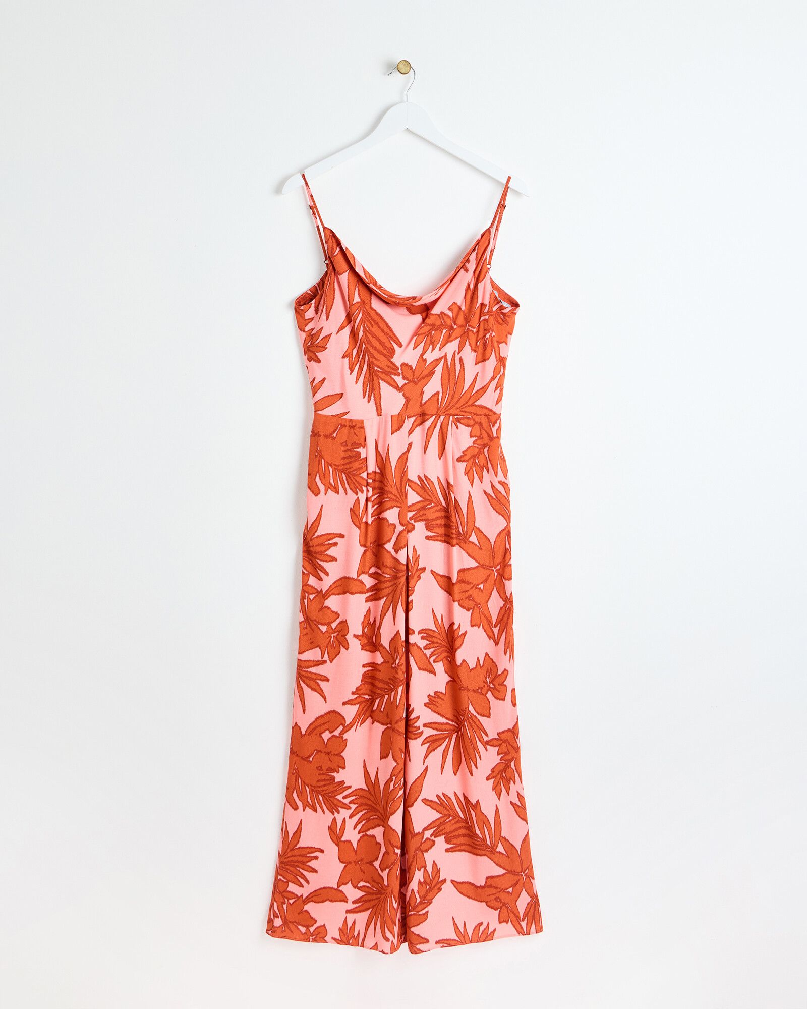 Palm Print Pink Jumpsuit | Oliver Bonas