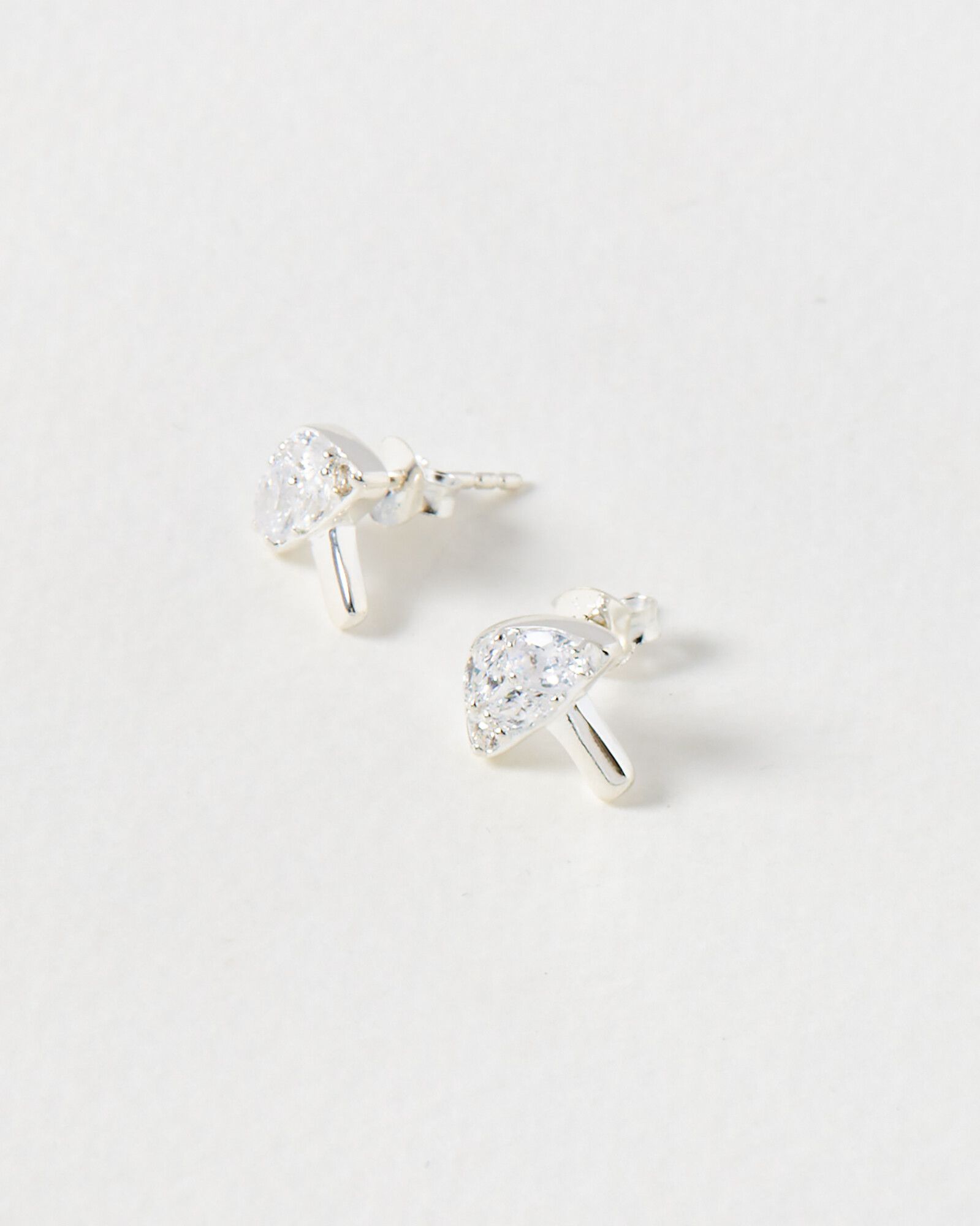 Penny Sparkle Mushroom Silver Stud Earrings | Oliver Bonas