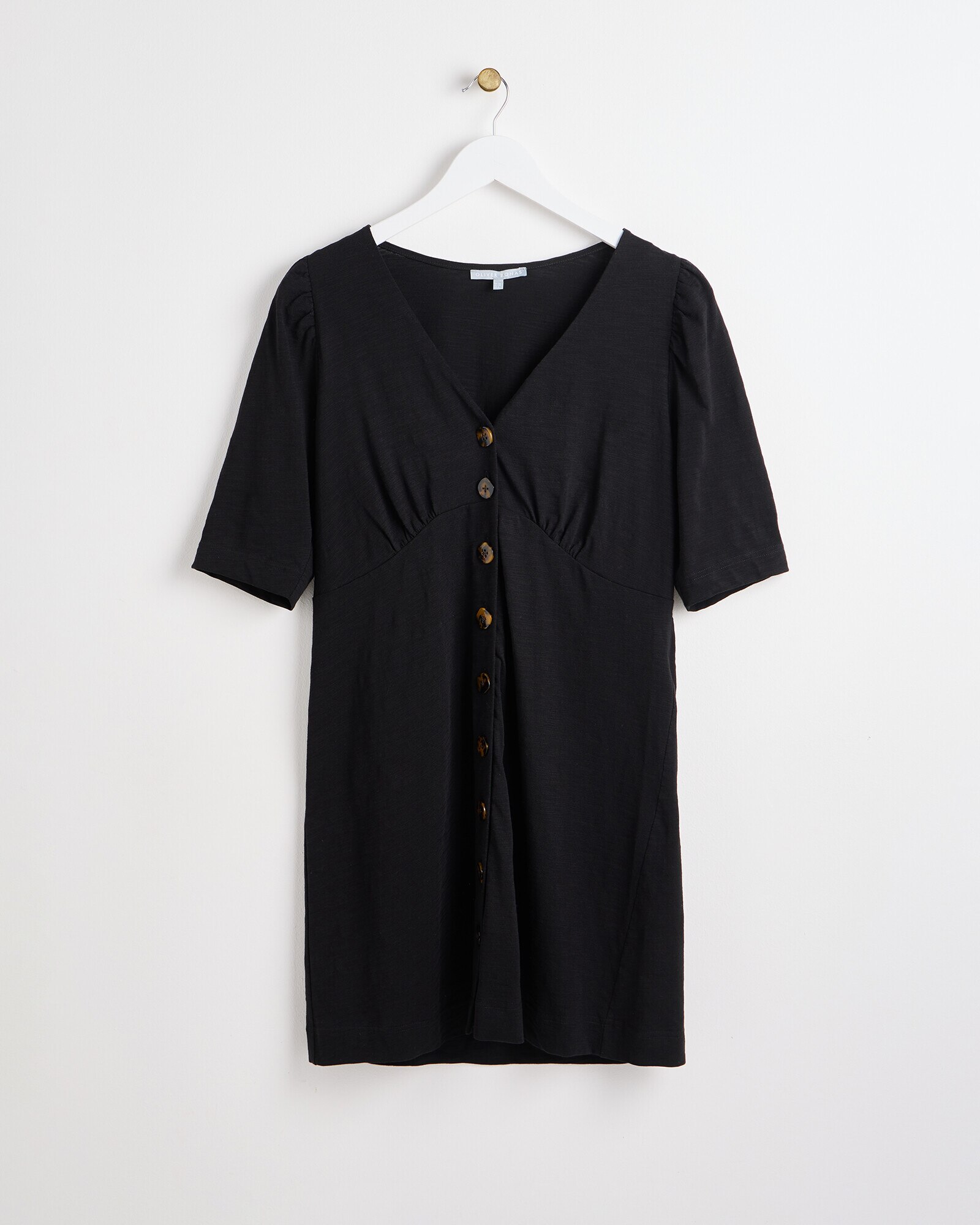 Black Button Up Jersey Dress Oliver Bonas