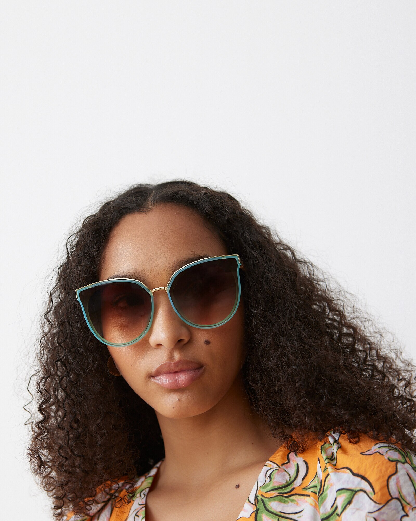 Turquoise Faux Tortoiseshell Cat Eye Sunglasses Oliver Bonas