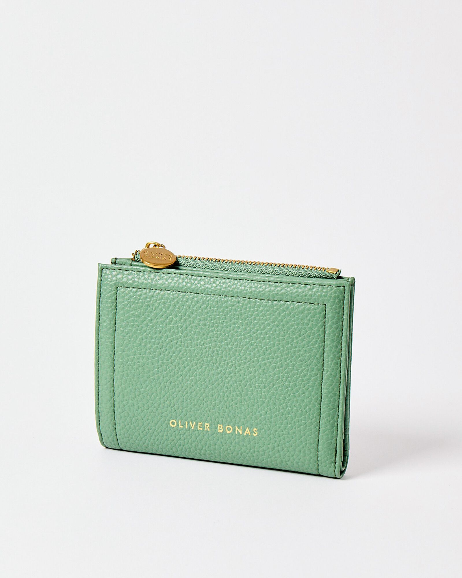 Kinley Green Zipped Purse | Oliver Bonas