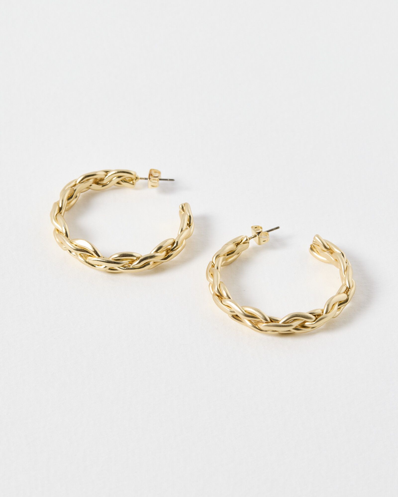 Acacia Plaited Hoop Earrings | Oliver Bonas