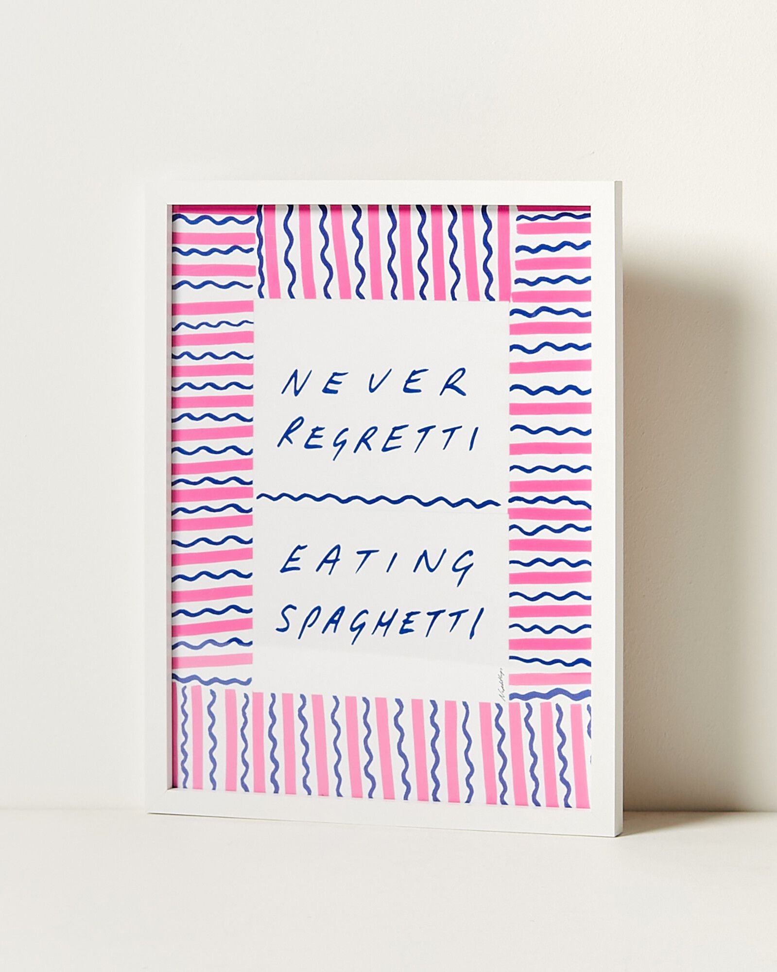 Never Regretti Spaghetti Framed Wall Art | Oliver Bonas