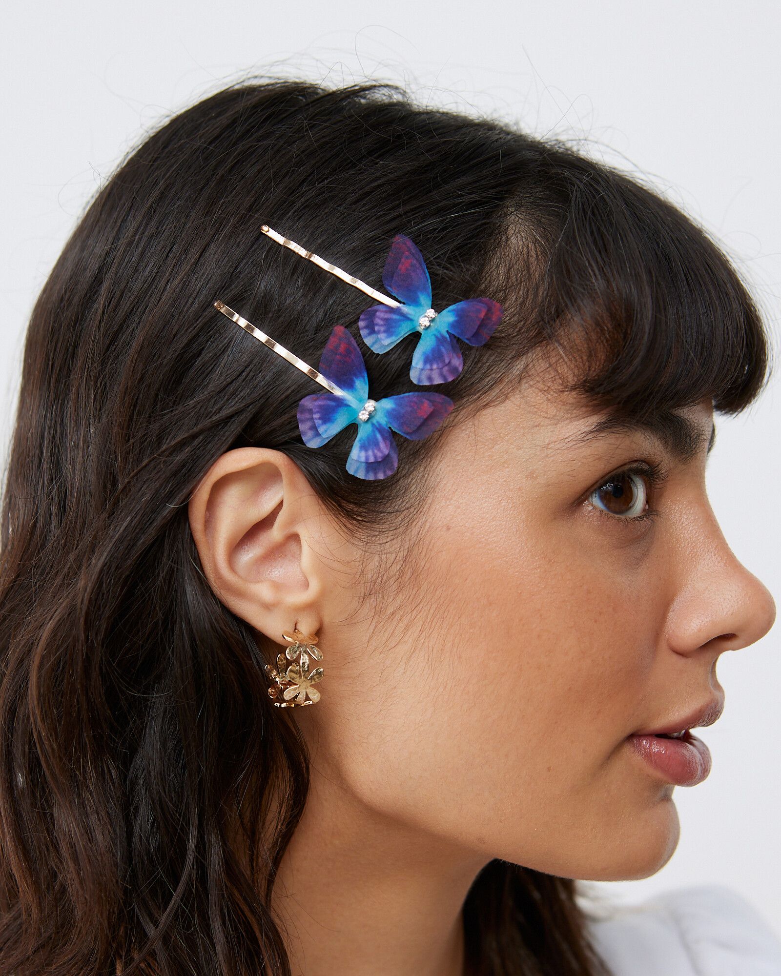 Belle Blue Butterfly Hair Slides Set of Two | Oliver Bonas