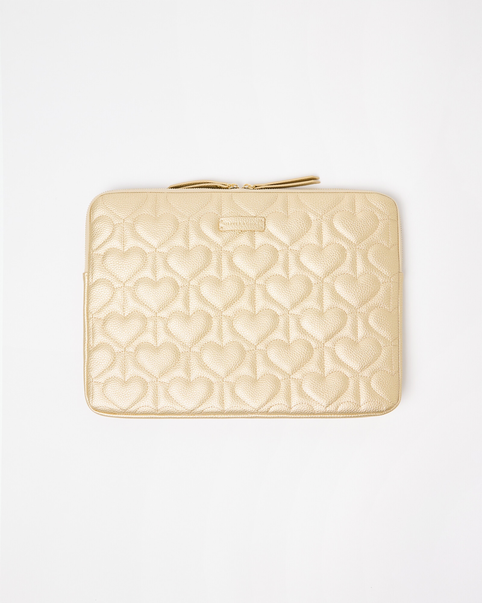 Embroidered Heart Gold Laptop Case Oliver Bonas IE