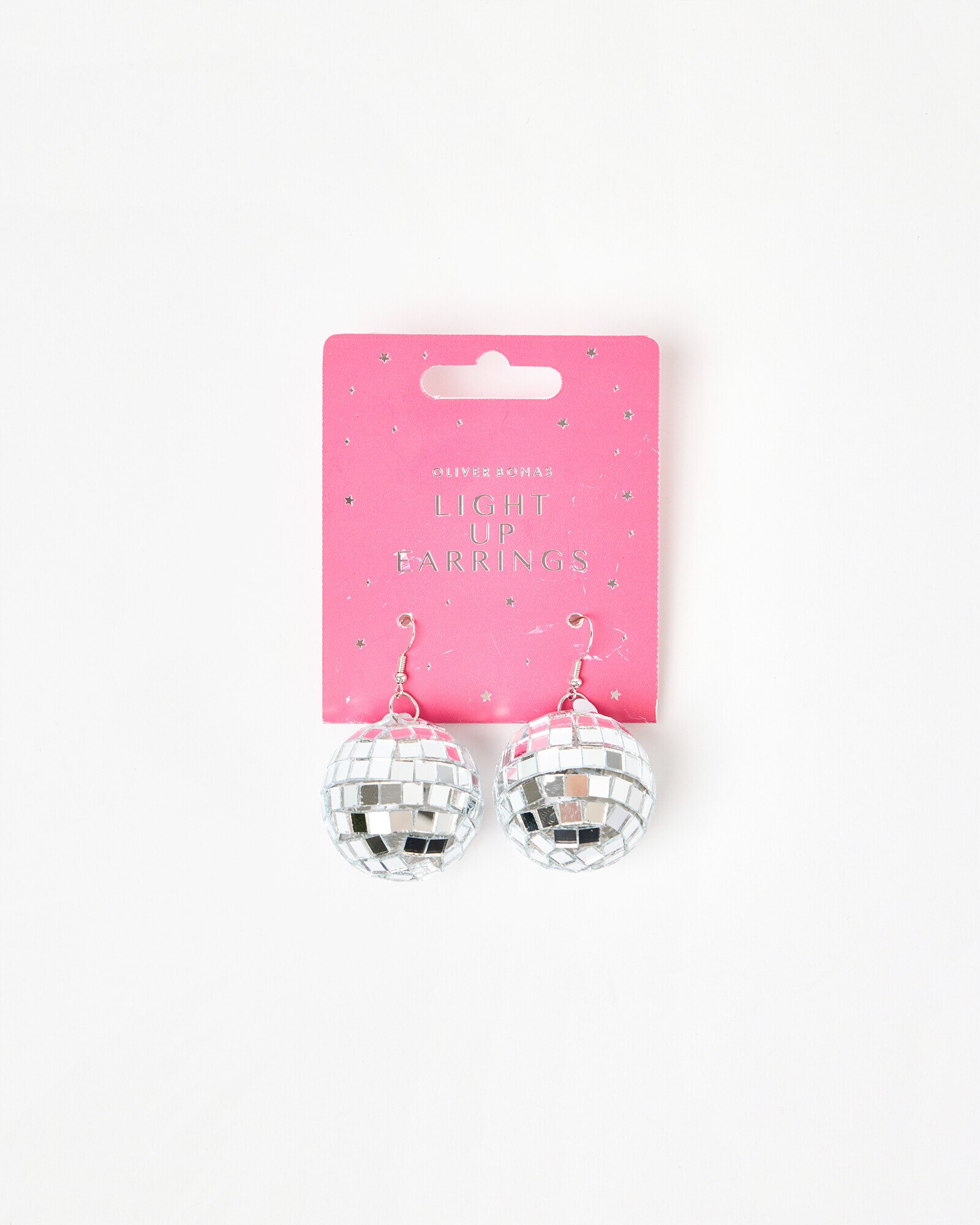Silver Disco Ball Light Up Earrings Oliver Bonas
