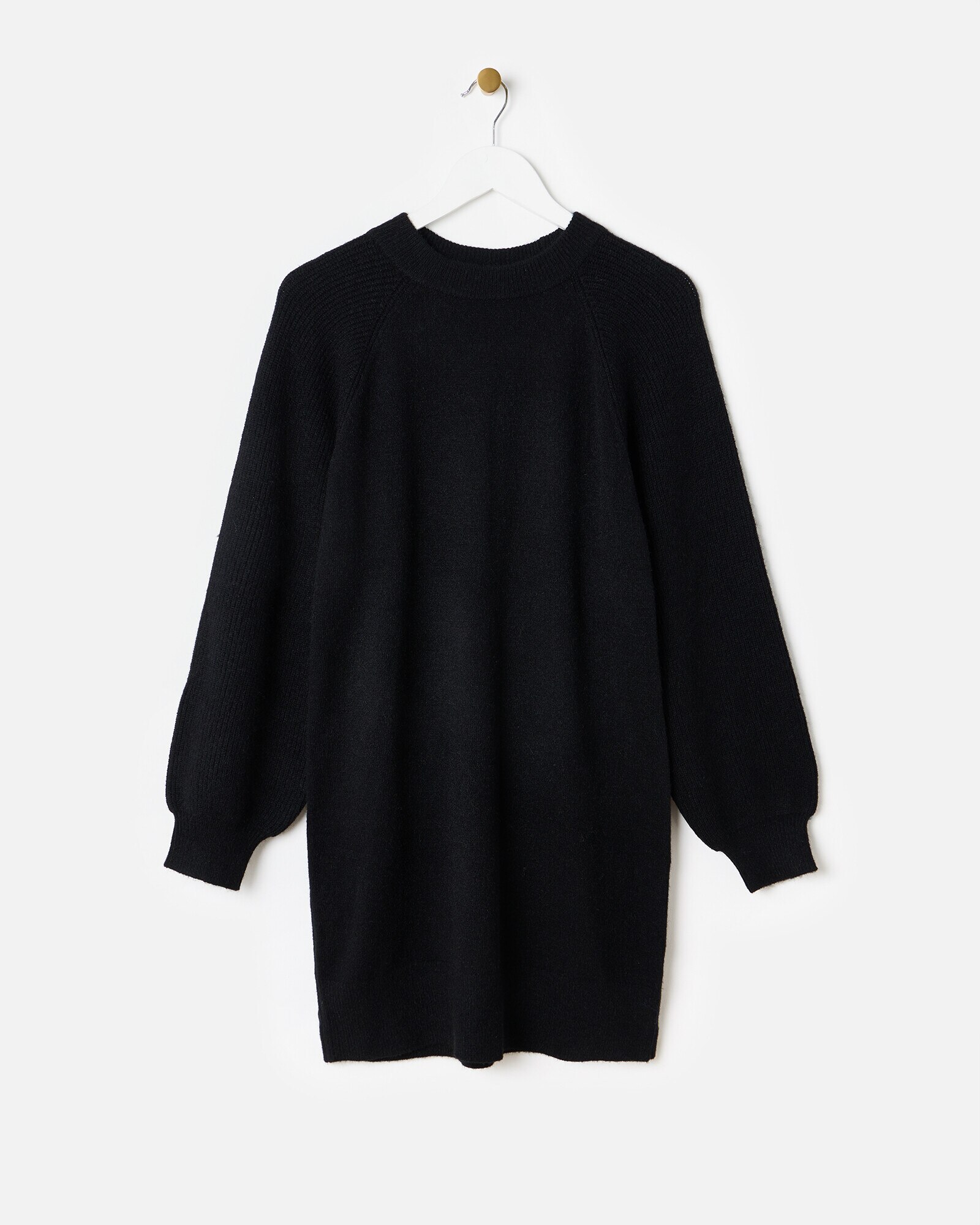 Oliver Bonas Black Knitted Jumper Dress Size 10