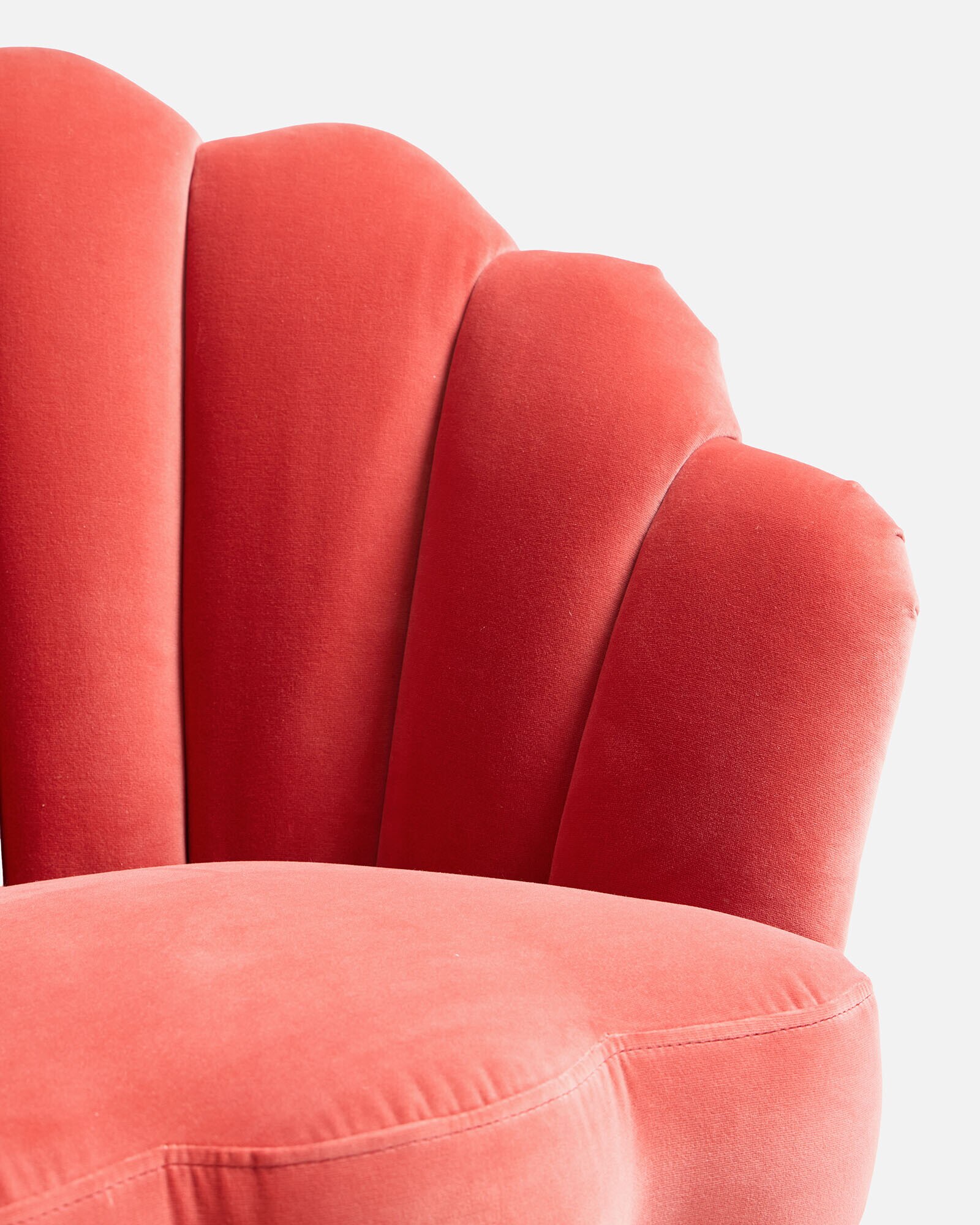 Flora Scalloped Velvet Armchairs Oliver Bonas