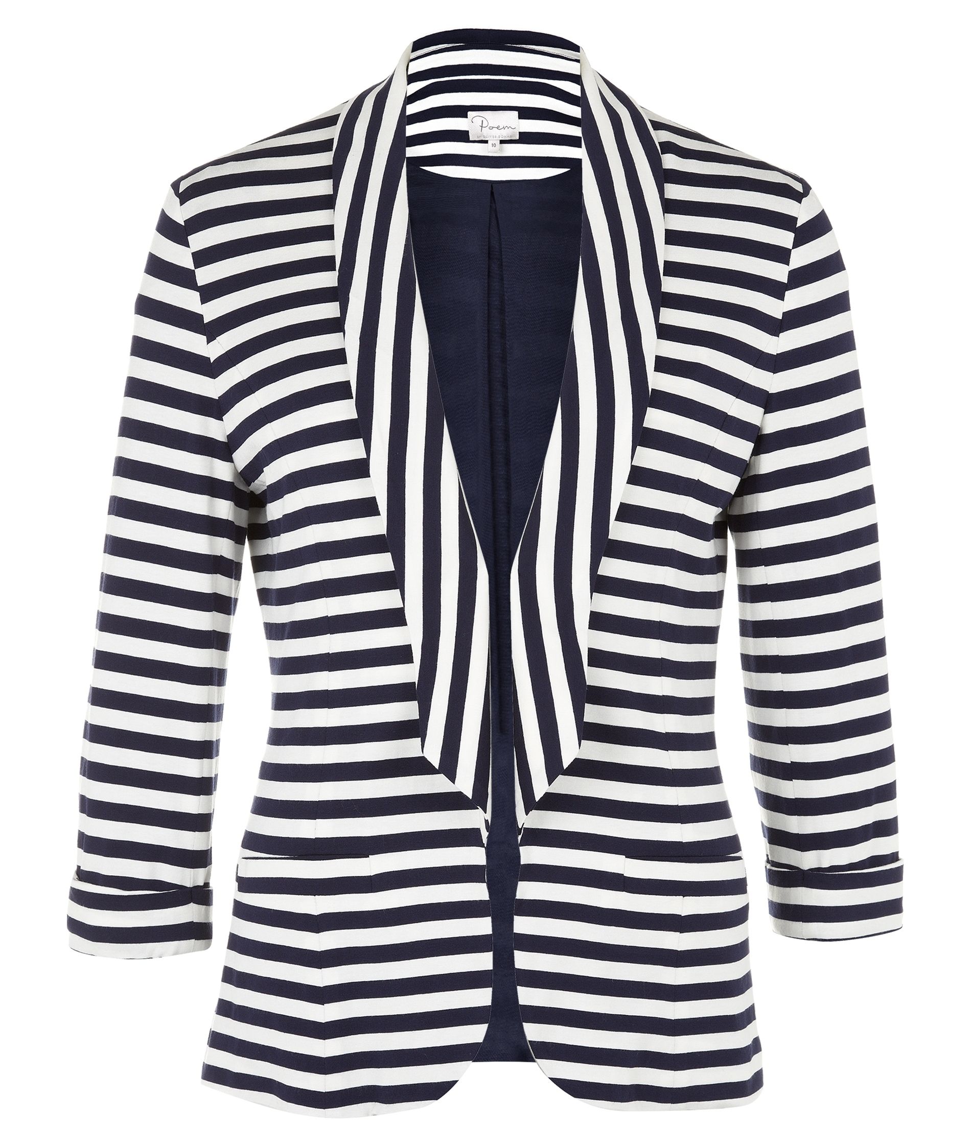 Relaxed Stripe Jersey Jacket by Poem | Oliver Bonas