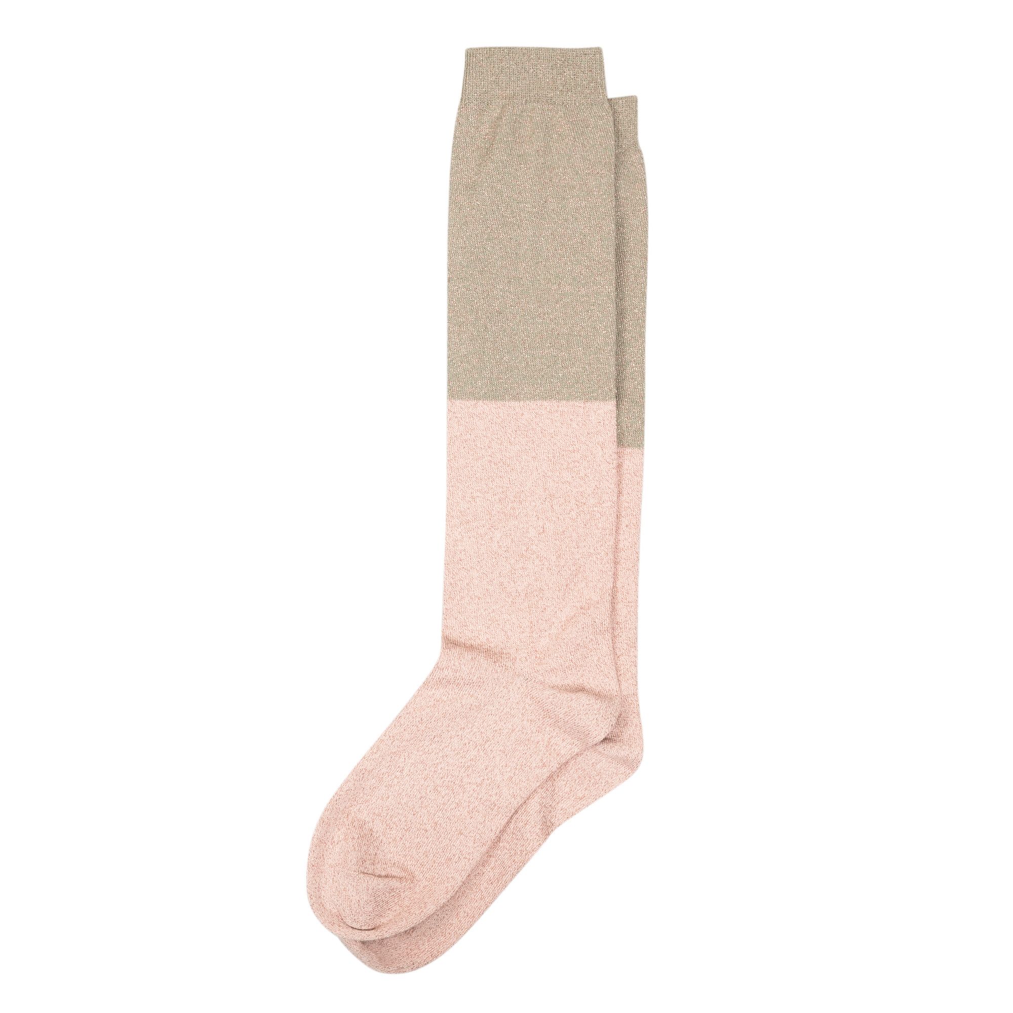 Colour Block Long Shimmer Socks | Oliver Bonas