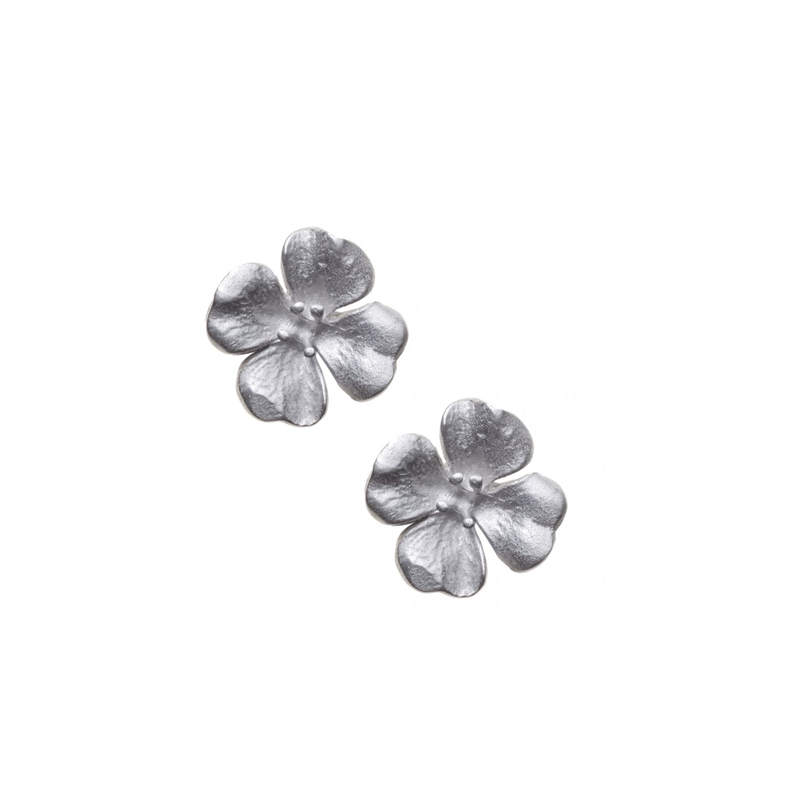 Silver Amber Flower Earrings | Oliver Bonas