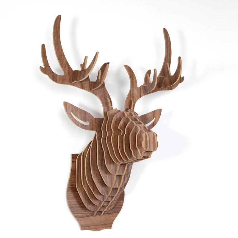 Walnut Deer Head Wall Art | Oliver Bonas