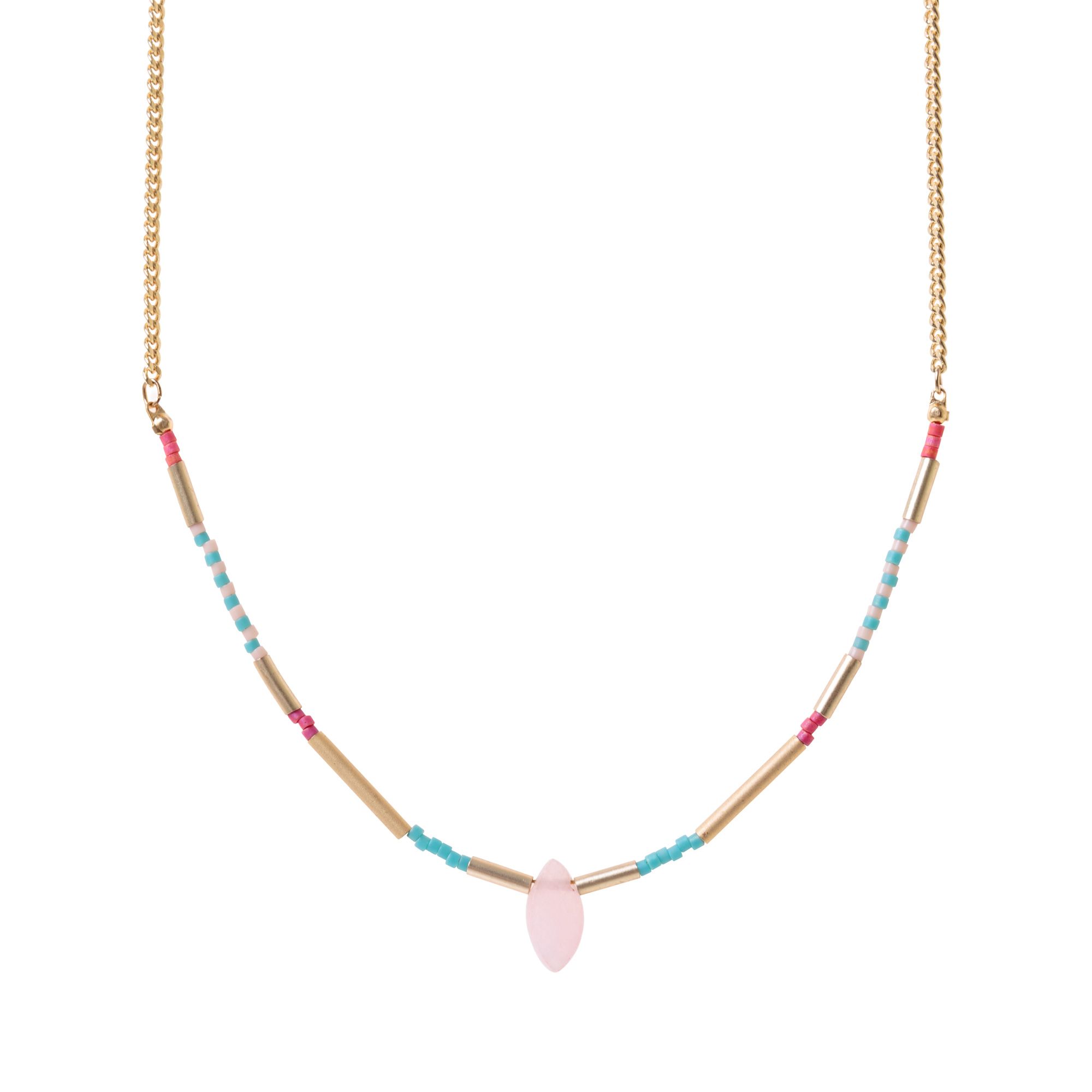 Talia Tubing Beaded Quartz Necklace | Oliver Bonas