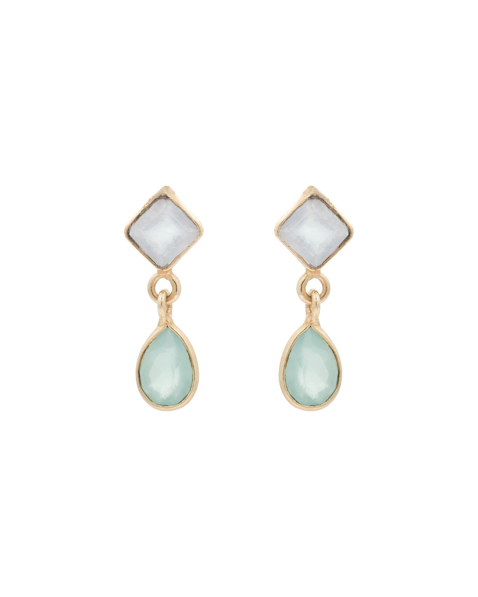 Jacopo Tiny Double Drop Gold Plated Earrings | Oliver Bonas