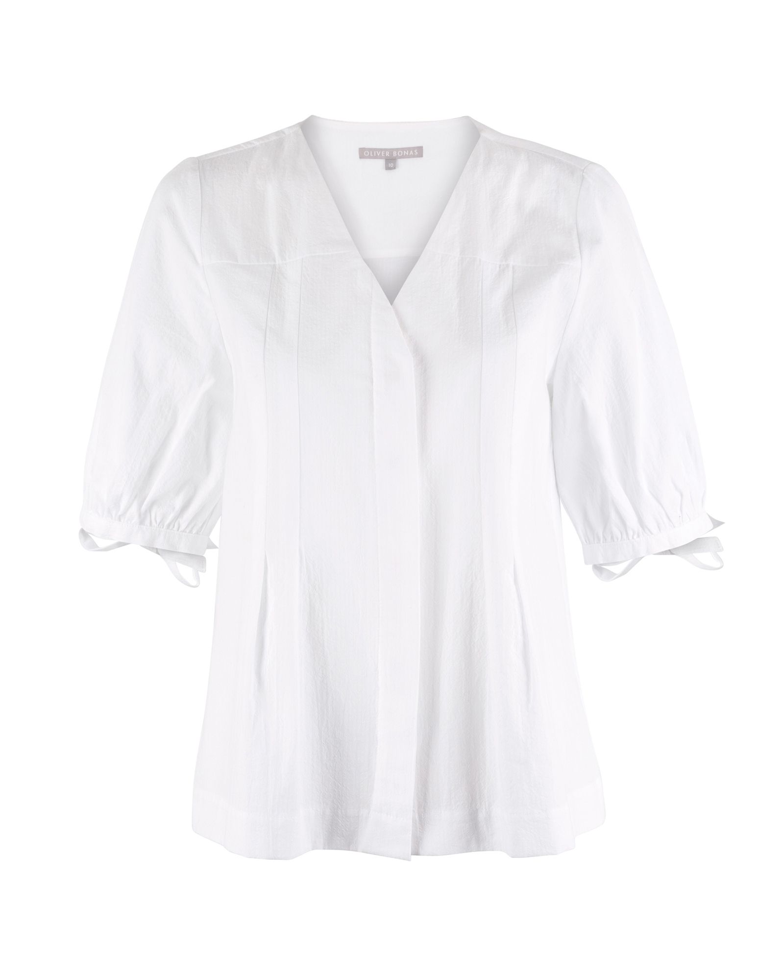 Glow Tie Cuff White Blouse | Oliver Bonas