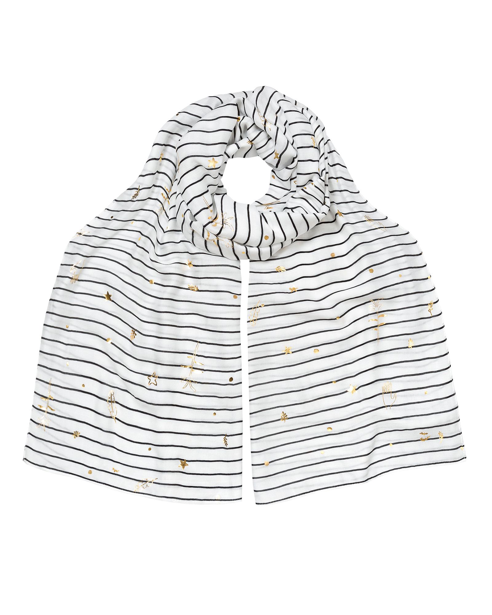 Stripe Foil Print Scarf Oliver Bonas