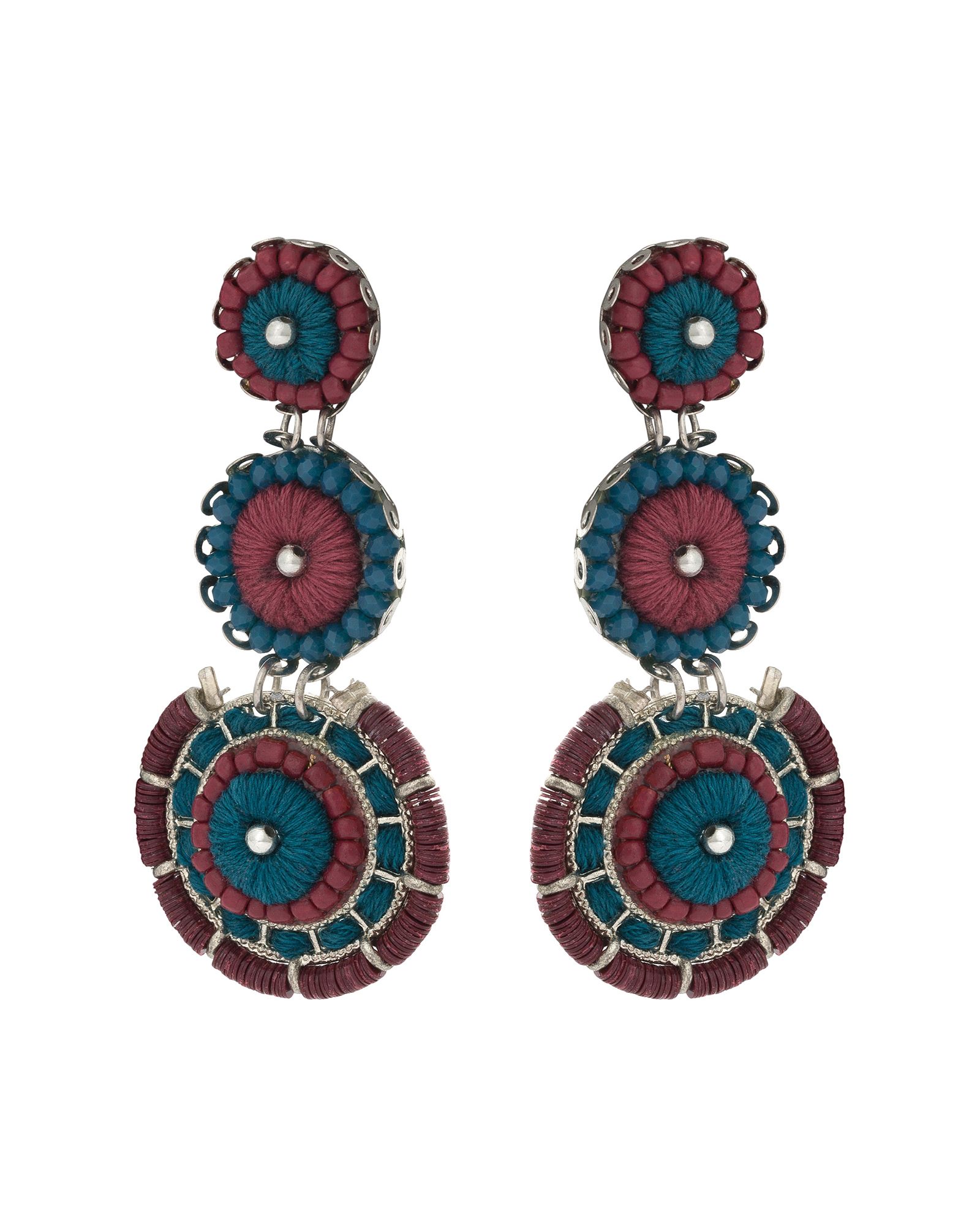 Parker Triple Circle Statement Drop Earrings | Oliver Bonas