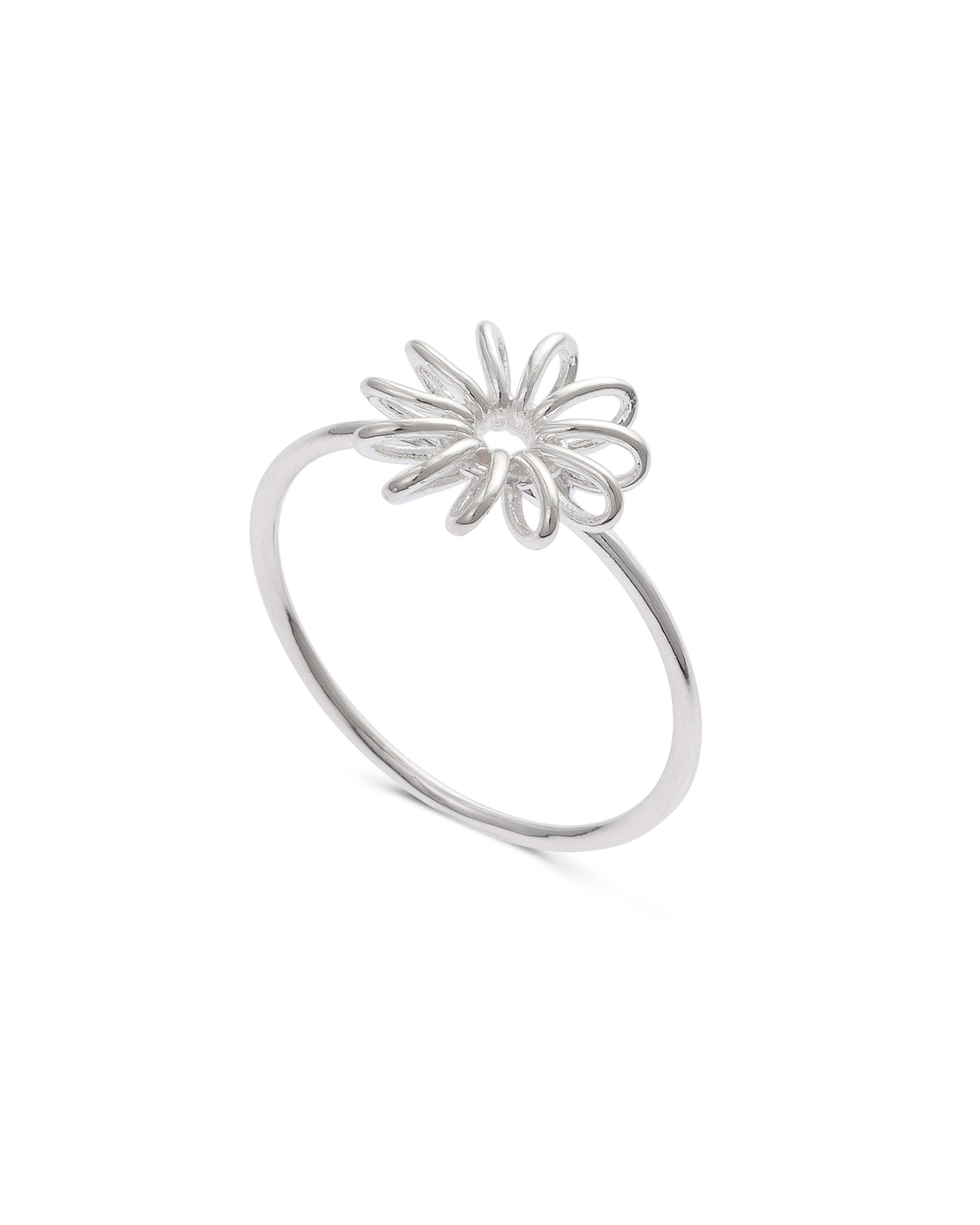 Isabeau Wire Flower Silver Ring | Oliver Bonas
