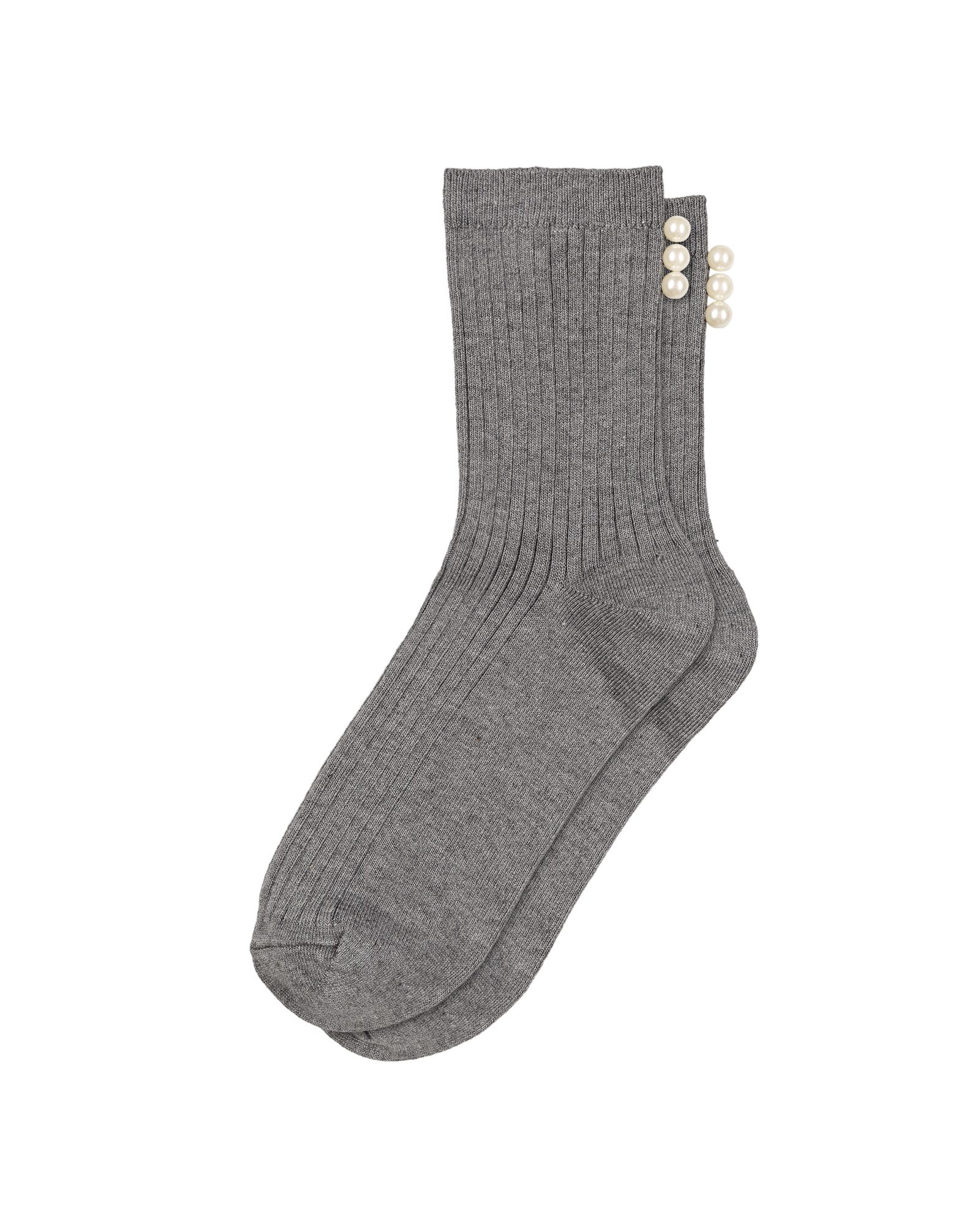 Pearl Back Grey Ankle Socks | Oliver Bonas