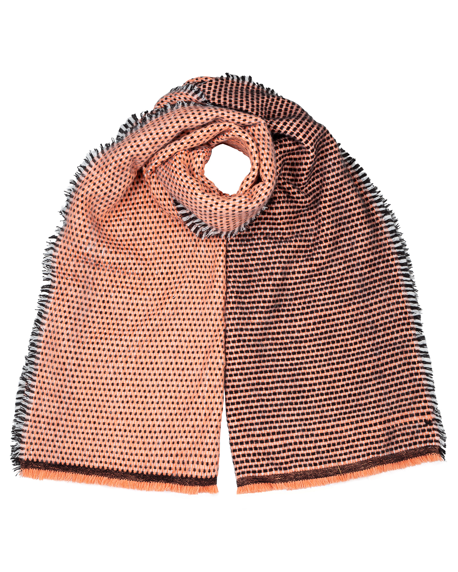 Honeycomb Grid Orange Scarf Oliver Bonas