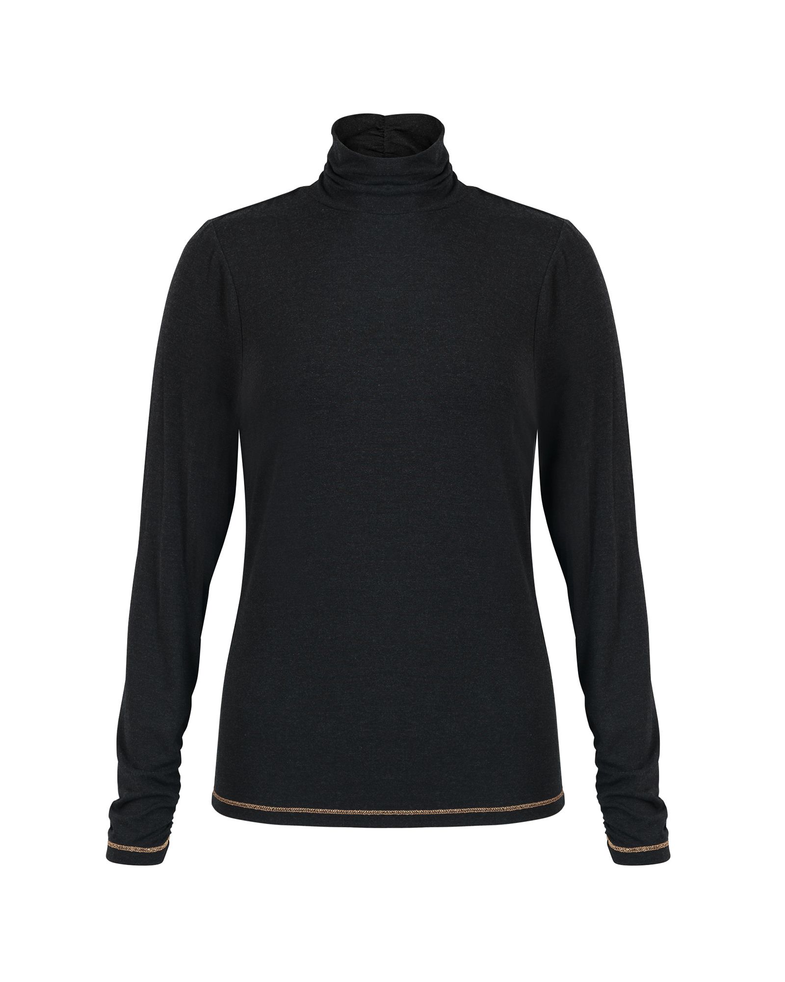 Historian Black Roll Neck Top | Oliver Bonas