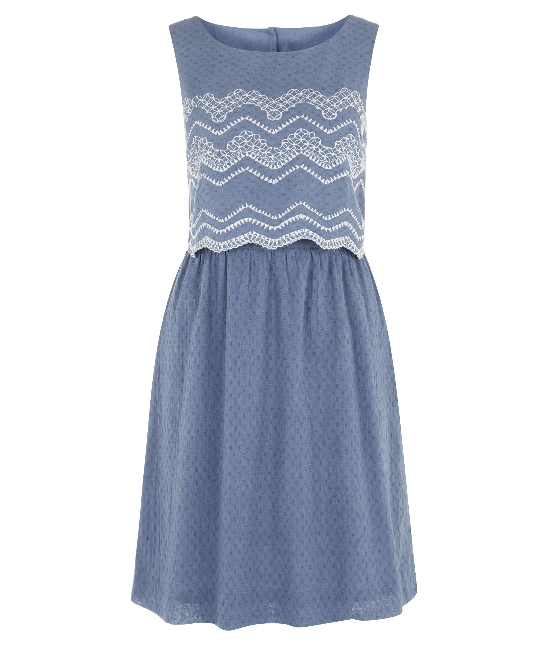 Embroidered Double Layer Dress by Poem | Oliver Bonas