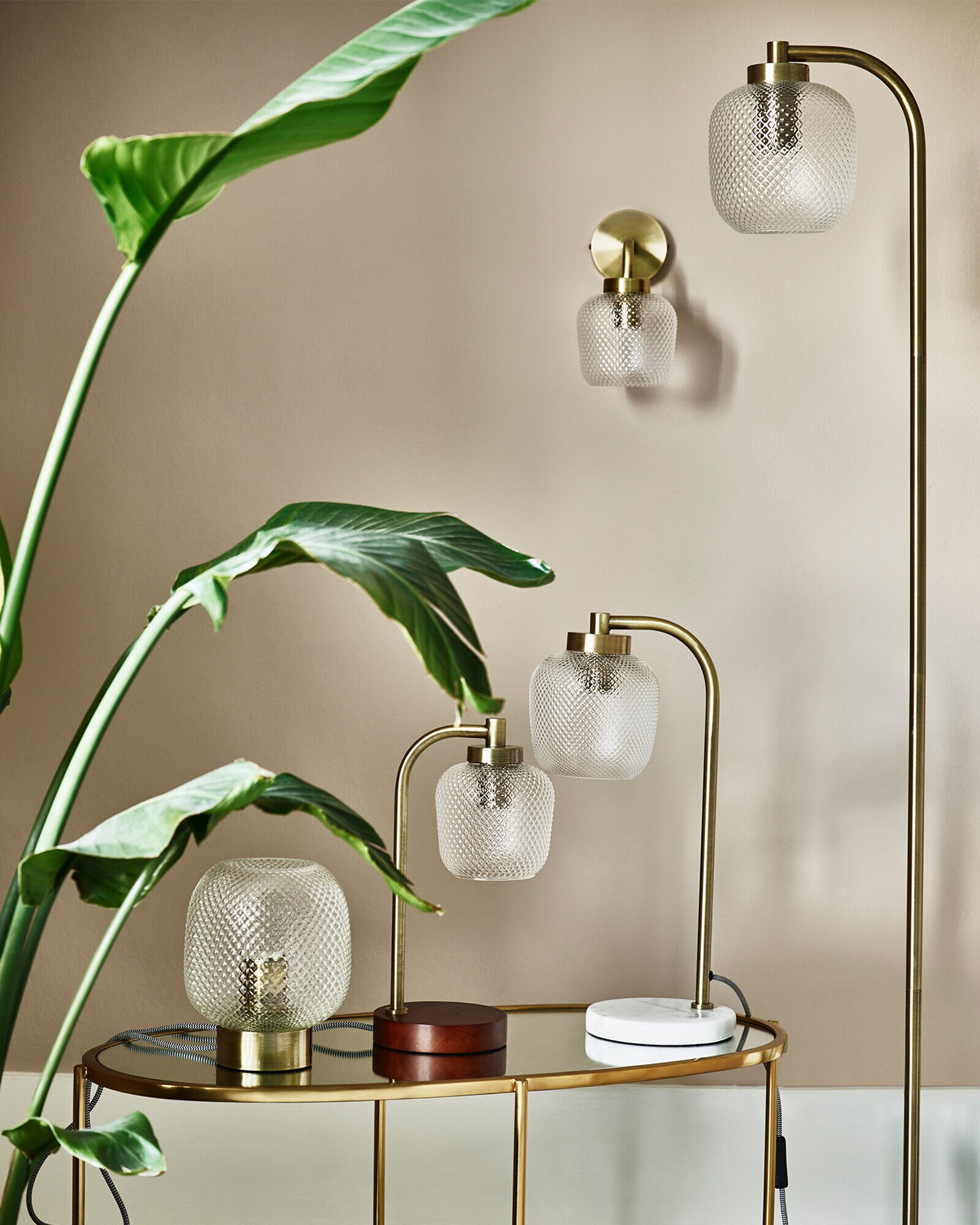 Luce Gold Glass Wall Light Oliver Bonas