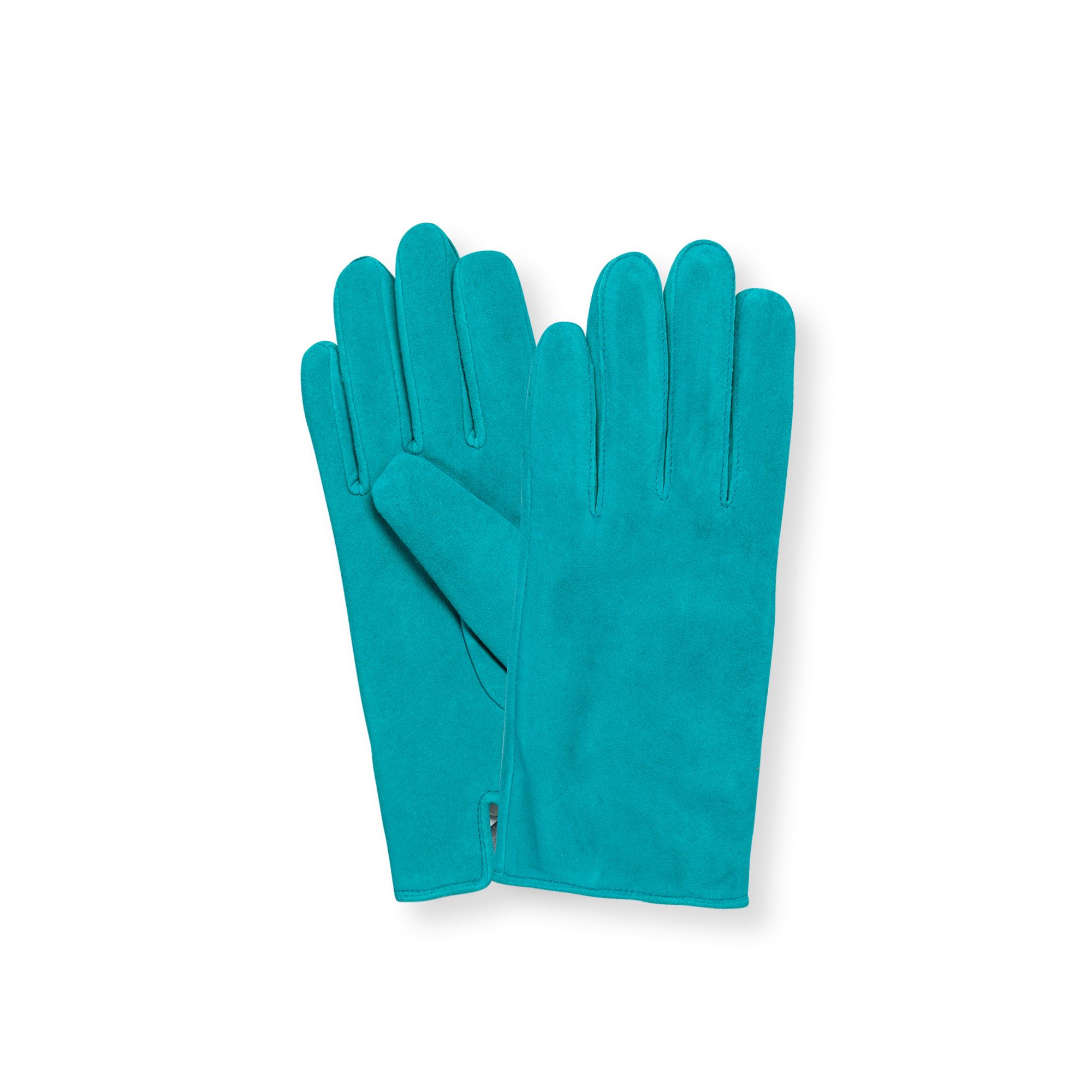 Teal Filipa Faux Fur Lined Suede Gloves | Oliver Bonas