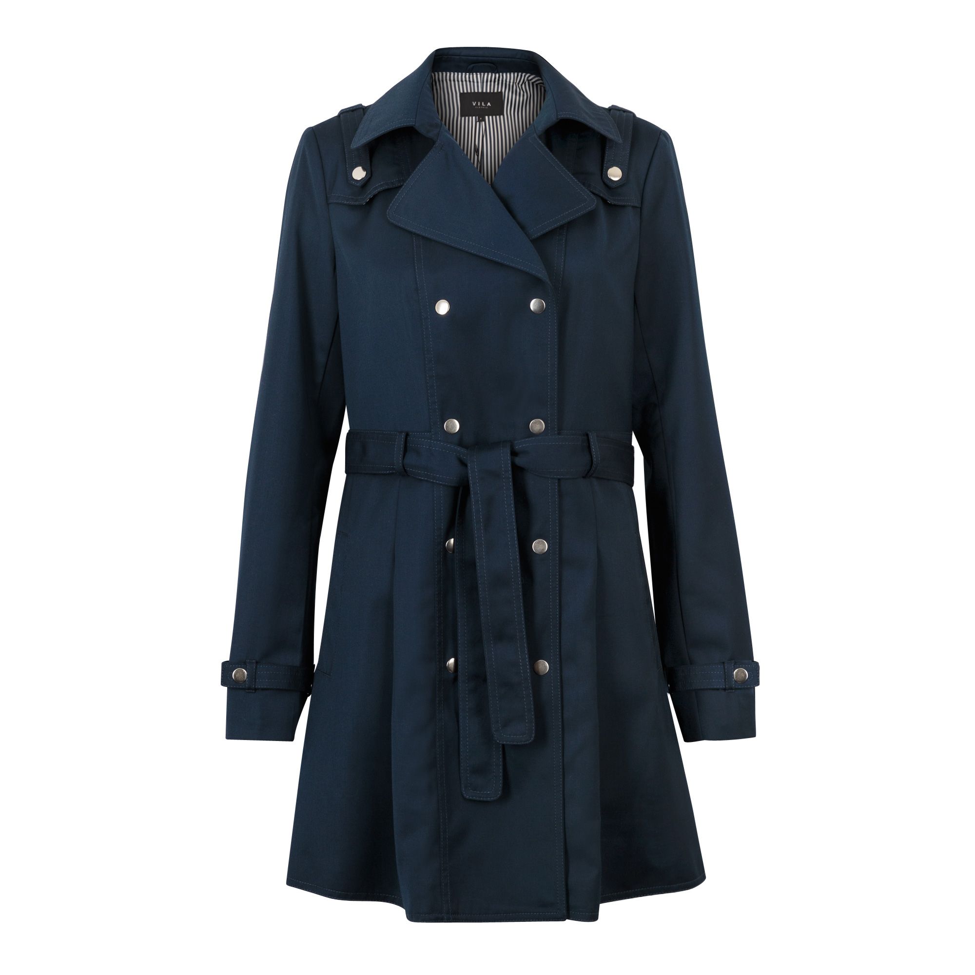 Navy Livvie Trench Coat | Oliver Bonas