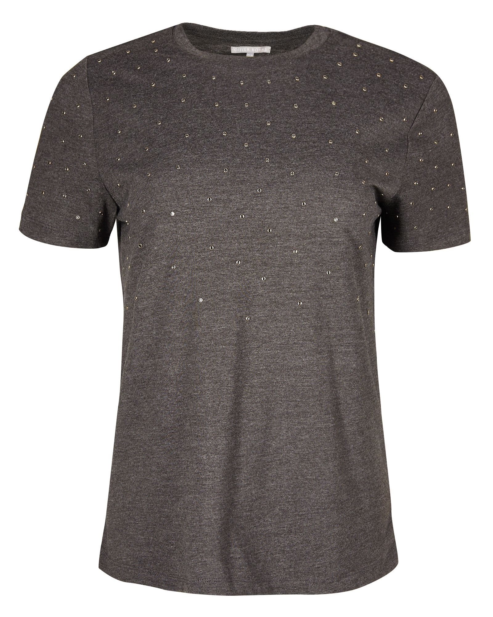 Gem Detail Grey T-Shirt | Oliver Bonas