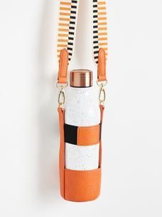 Leather crossbody water bottle holder – Geometric Goods