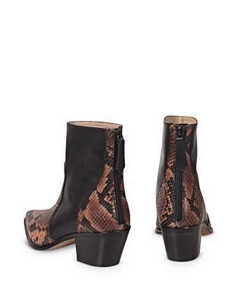 snake print leather boots