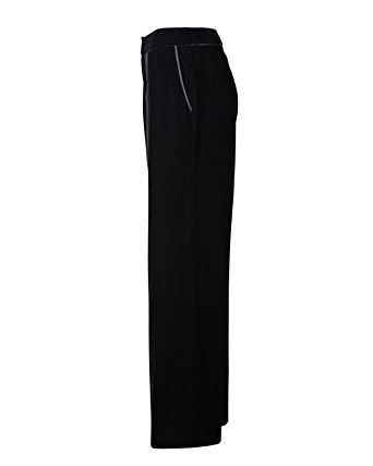 black velour wide leg trousers