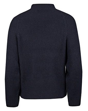 Fisherman Ribbed Navy Blue Knitted 