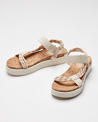 white flatform sandals