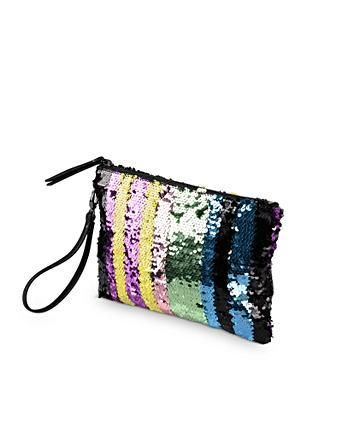 rainbow sequin clutch bag