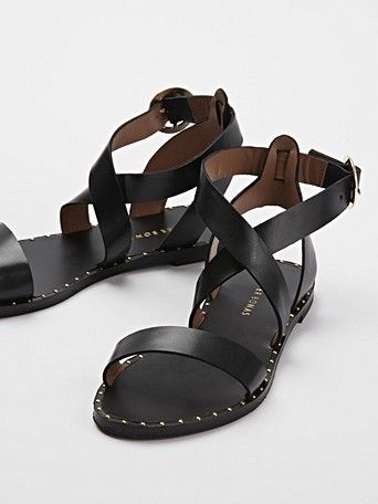 Black Studded Leather Sandals | Oliver Bonas
