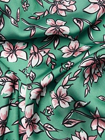 Peony Floral Print Green Square Hair Scarf | Oliver Bonas