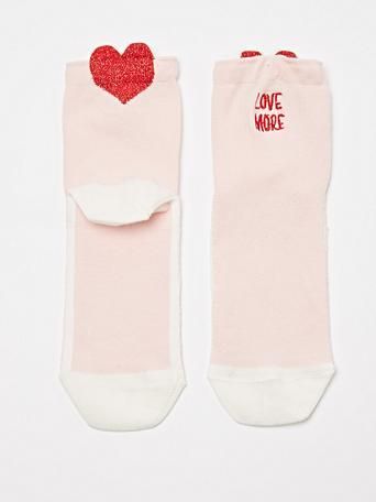 Love More Heart Pink Ankle Socks | Oliver Bonas