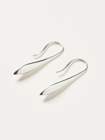 Kasmira Curved Silver Drop Earrings | Oliver Bonas