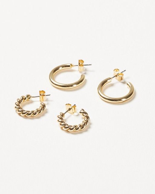 14K Gold Filled Mini Hoops - Two Sets of Earrings