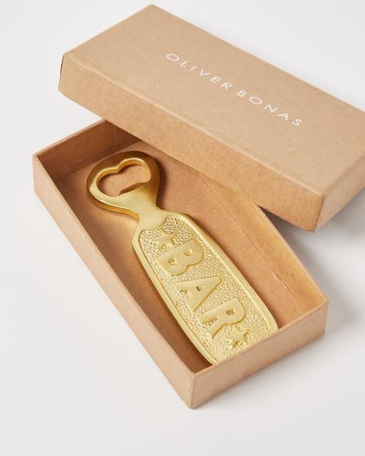 Bar Gold Metal Bottle Opener | Oliver Bonas