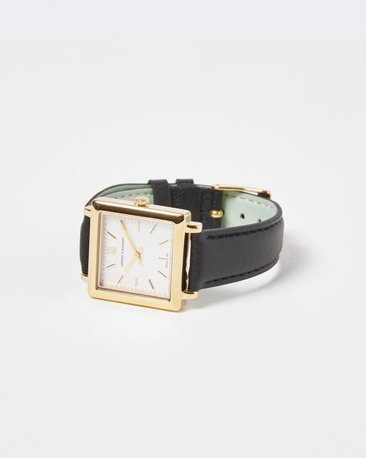 Vendôme Gold Watch With Black Leather Strap, 42% OFF