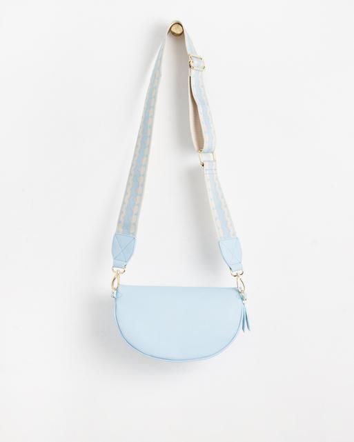 Oliver Bonas Neon Trim Cream Crossbody Belt Bag in White